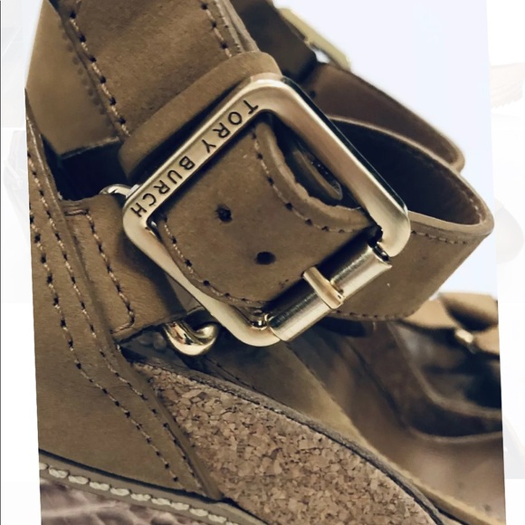 Tory Burch Brenden Sz EU 38 US 8 7.5 wedge beige - Picture 4 of 8